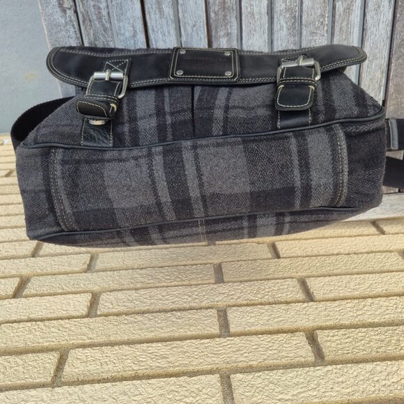 Fossil 54 big messenger/ laptop tweed and leather bag - Picture 3 of 11